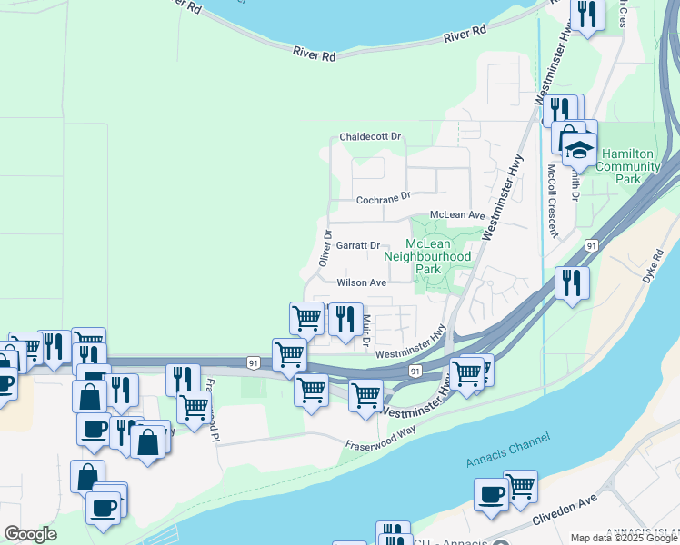 map of restaurants, bars, coffee shops, grocery stores, and more near 5603 Wilson Court in Richmond