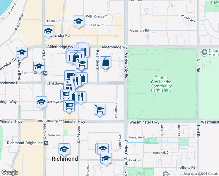 map of restaurants, bars, coffee shops, grocery stores, and more near in Richmond