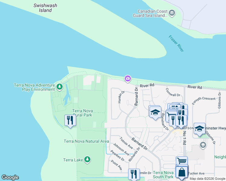 map of restaurants, bars, coffee shops, grocery stores, and more near 5648 Musgrave Crescent in Richmond