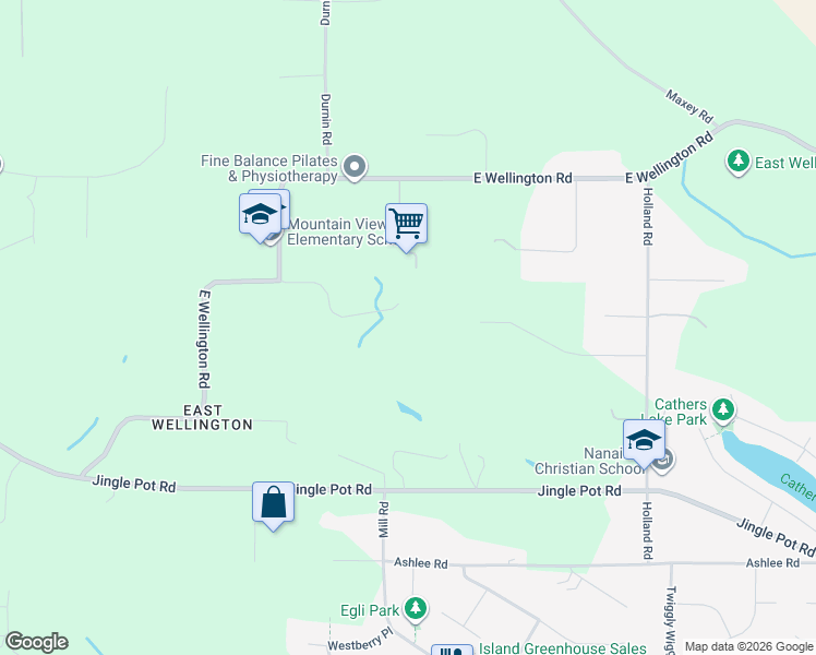 map of restaurants, bars, coffee shops, grocery stores, and more near 2453 East Wellington Road in Nanaimo