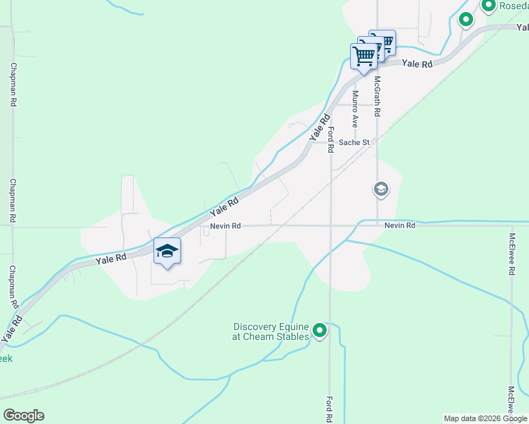 map of restaurants, bars, coffee shops, grocery stores, and more near 9615 Aberdeen Crescent in Chilliwack