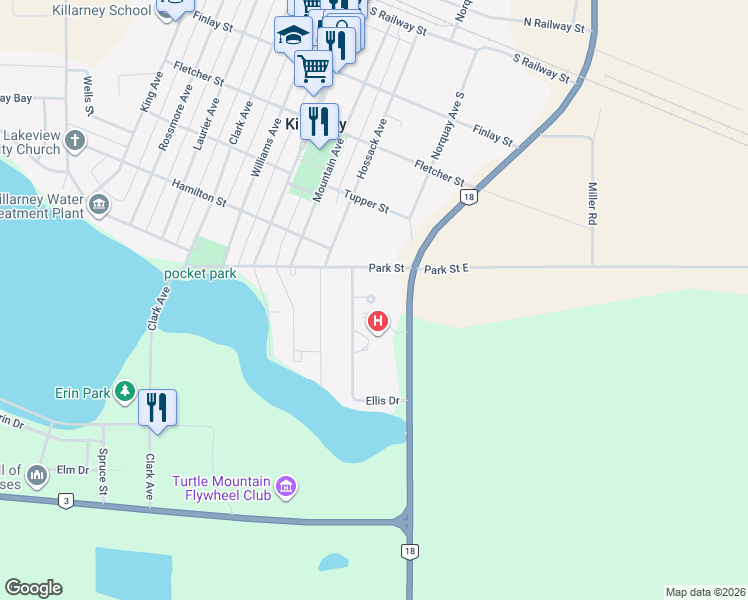 map of restaurants, bars, coffee shops, grocery stores, and more near 100 Johnston Place in Killarney