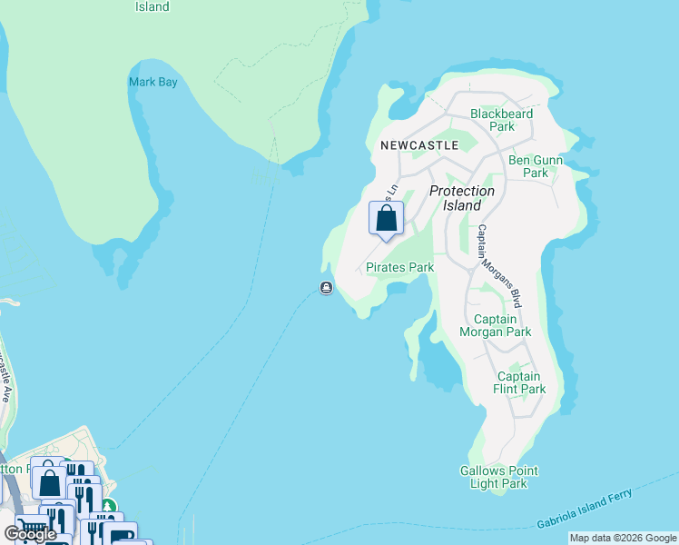 map of restaurants, bars, coffee shops, grocery stores, and more near 8 Pirates Lane in Nanaimo