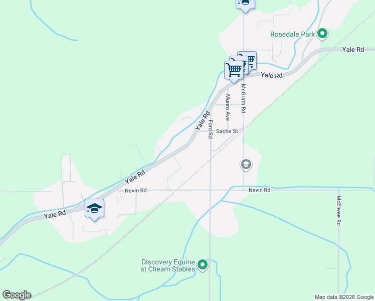 map of restaurants, bars, coffee shops, grocery stores, and more near 51098 Yale Road in Chilliwack