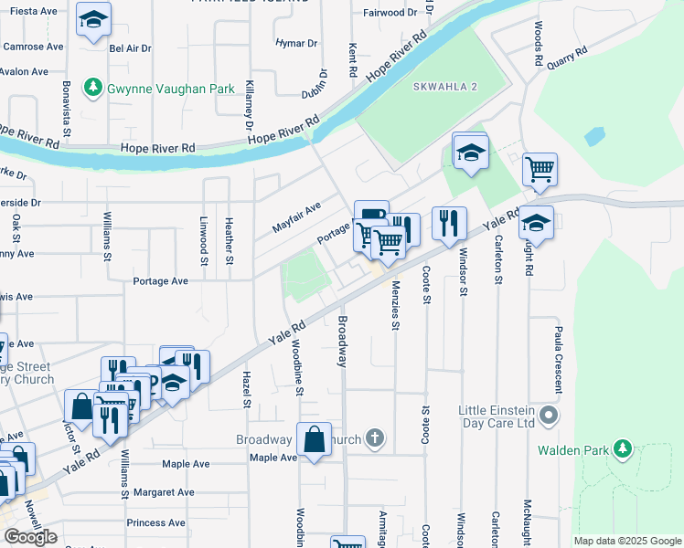 map of restaurants, bars, coffee shops, grocery stores, and more near 46570 Macken Avenue in Chilliwack