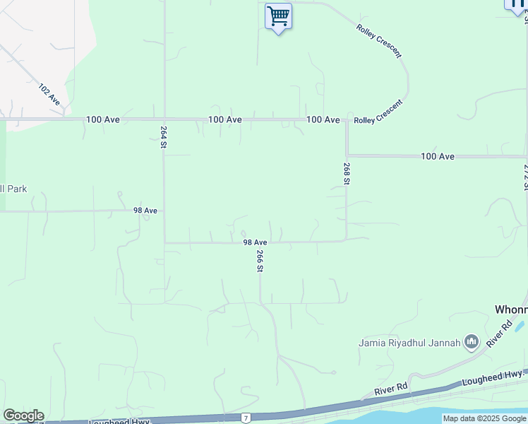 map of restaurants, bars, coffee shops, grocery stores, and more near 26615 98 Avenue in Maple Ridge