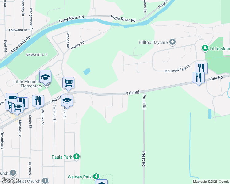 map of restaurants, bars, coffee shops, grocery stores, and more near 47145 Yale Road in Chilliwack
