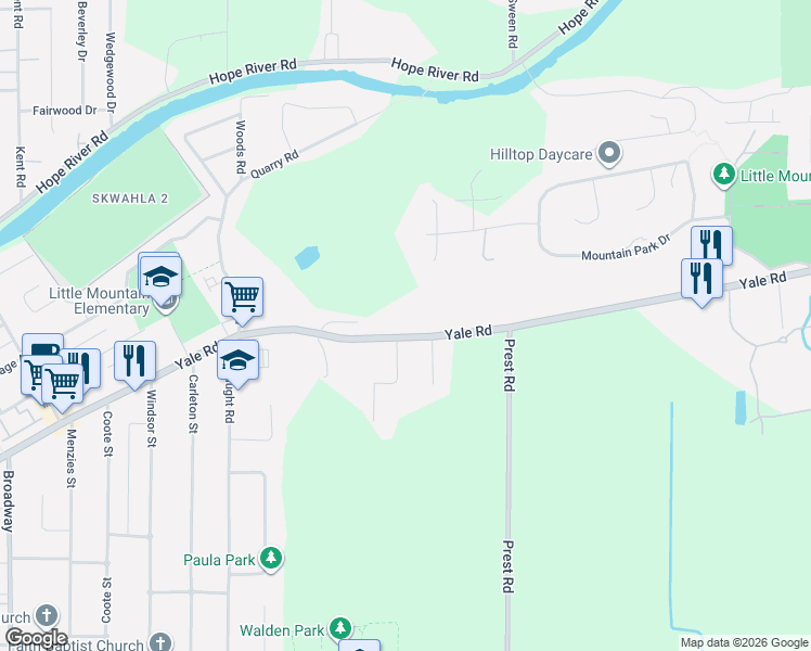 map of restaurants, bars, coffee shops, grocery stores, and more near 47135 Yale Road in Chilliwack