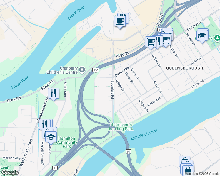 map of restaurants, bars, coffee shops, grocery stores, and more near in Richmond