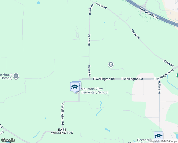map of restaurants, bars, coffee shops, grocery stores, and more near 3325 Durnin Road in Nanaimo