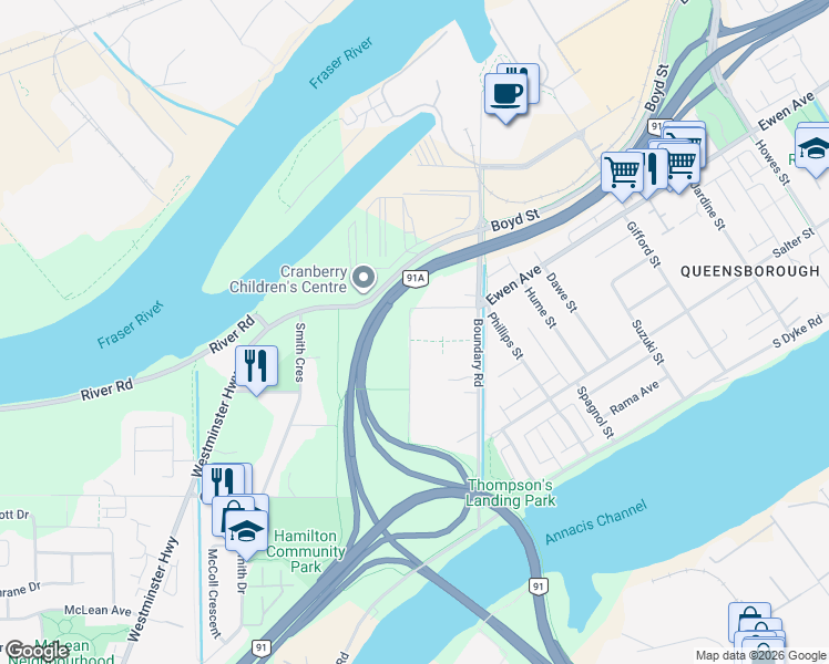 map of restaurants, bars, coffee shops, grocery stores, and more near in Richmond