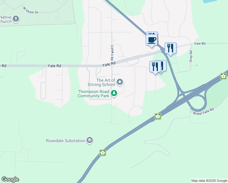 map of restaurants, bars, coffee shops, grocery stores, and more near 52782 Stonewood Place in Fraser Valley