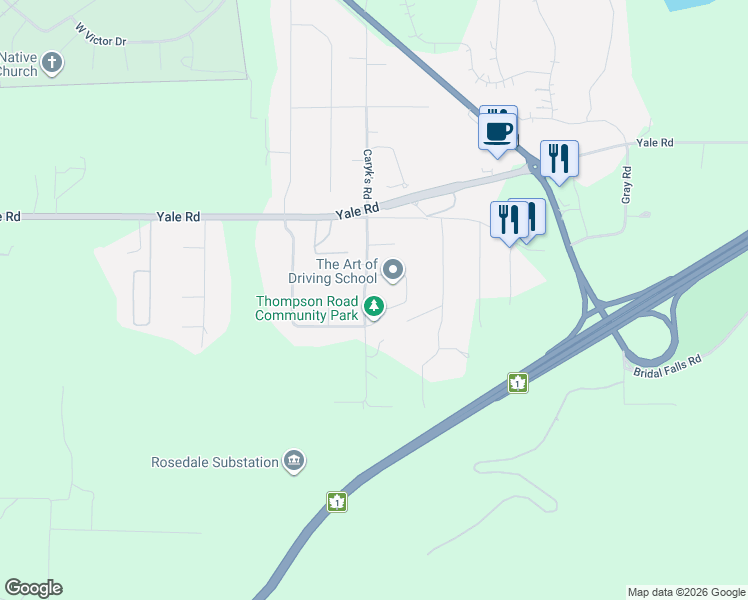 map of restaurants, bars, coffee shops, grocery stores, and more near 52688 Stonewood Place in Fraser Valley