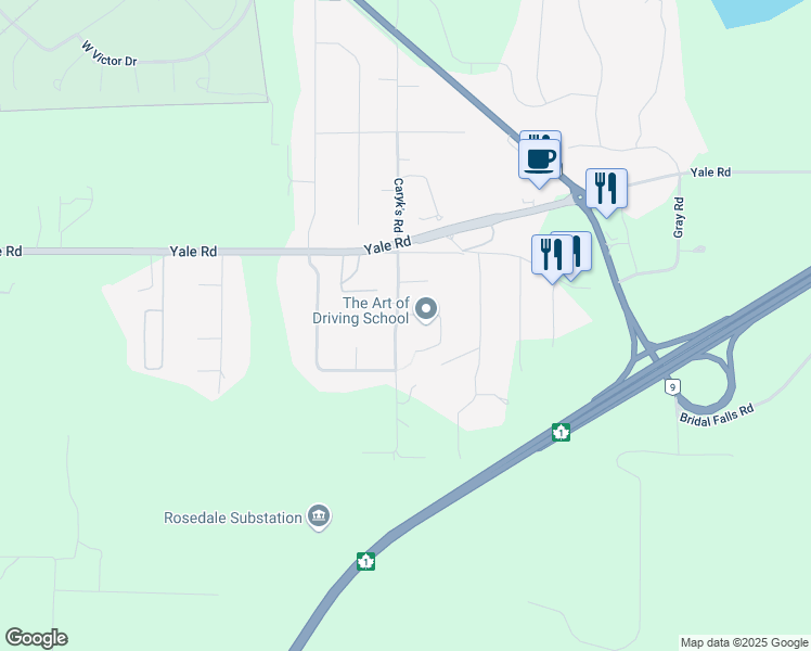 map of restaurants, bars, coffee shops, grocery stores, and more near 52688 Stonewood Place in Fraser Valley