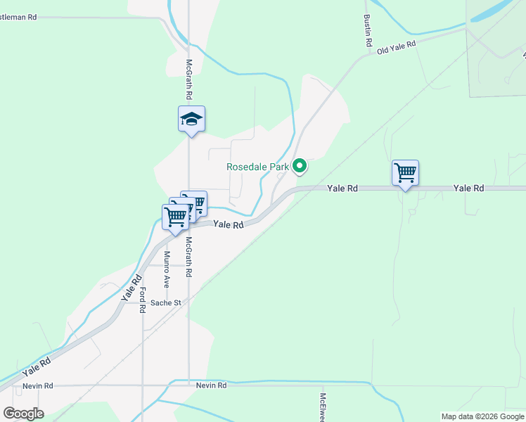 map of restaurants, bars, coffee shops, grocery stores, and more near 51461 Yale Road in Chilliwack