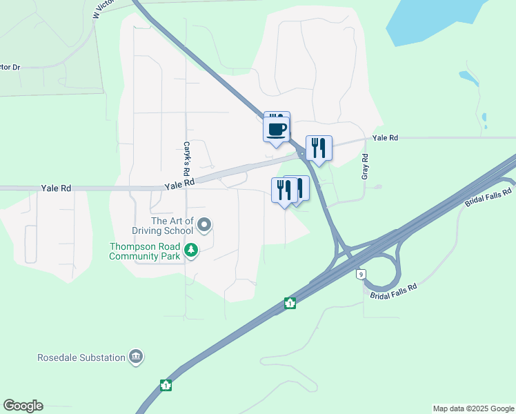 map of restaurants, bars, coffee shops, grocery stores, and more near 10047 Magnolia Place in Fraser Valley