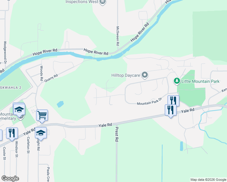 map of restaurants, bars, coffee shops, grocery stores, and more near 47262 Valerie Place in Chilliwack