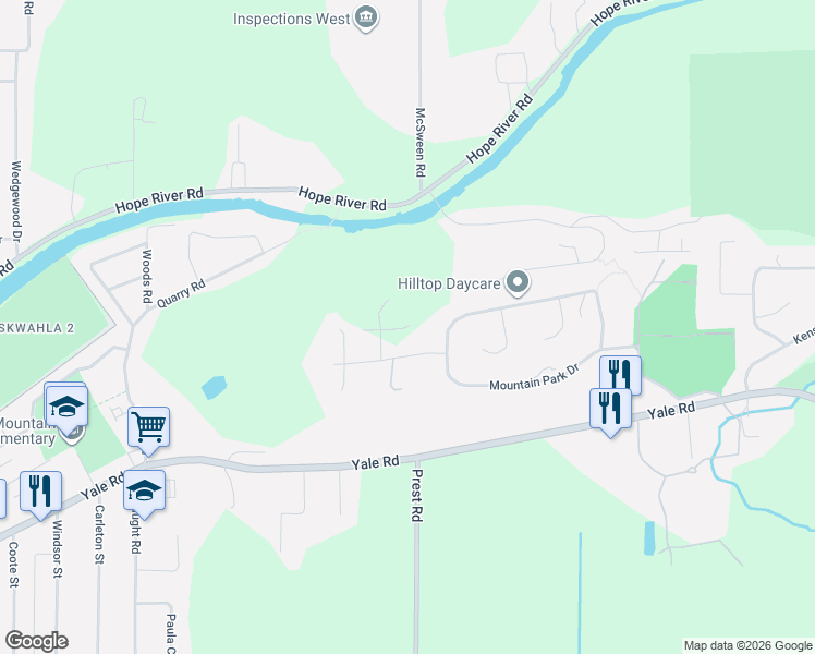 map of restaurants, bars, coffee shops, grocery stores, and more near 47293 Valerie Crescent in Chilliwack
