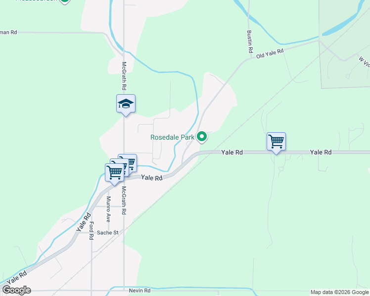 map of restaurants, bars, coffee shops, grocery stores, and more near 51461 Yale Road in Chilliwack