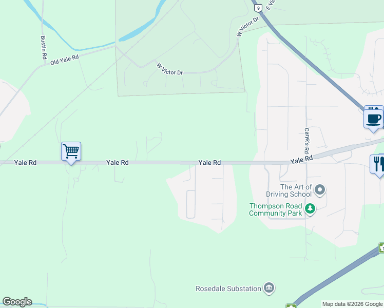 map of restaurants, bars, coffee shops, grocery stores, and more near 52324 Yale Road in Fraser Valley