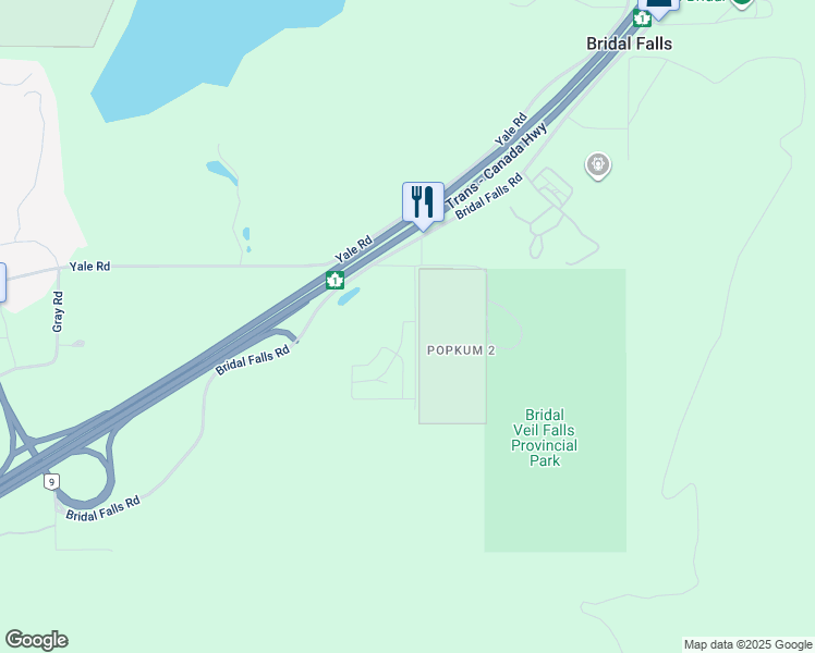 map of restaurants, bars, coffee shops, grocery stores, and more near 53480 Bridal Falls Road in Fraser Valley