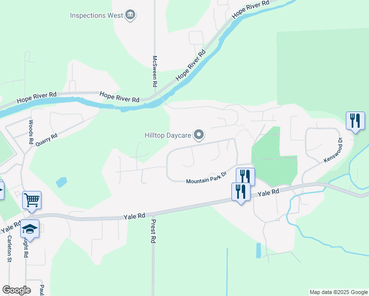 map of restaurants, bars, coffee shops, grocery stores, and more near 47385 Swallow Crescent in Chilliwack