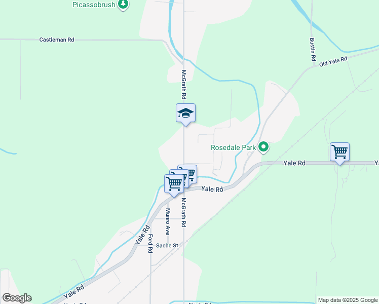 map of restaurants, bars, coffee shops, grocery stores, and more near 10050 McGrath Road in Chilliwack