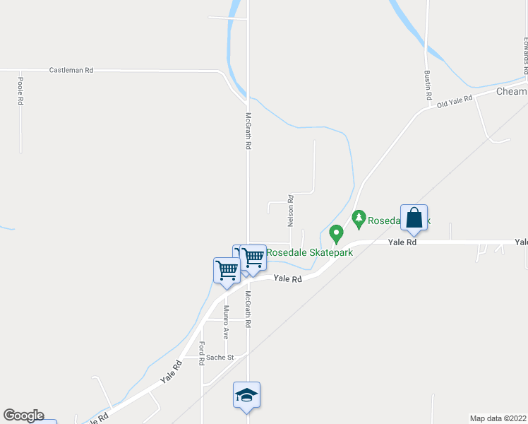 map of restaurants, bars, coffee shops, grocery stores, and more near 97 Rosewood Place in Chilliwack