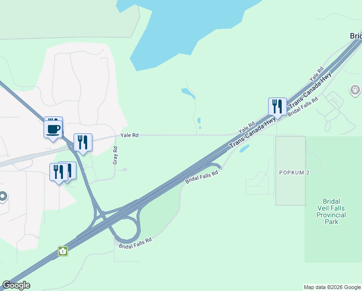 map of restaurants, bars, coffee shops, grocery stores, and more near 53294 Yale Road in Fraser Valley