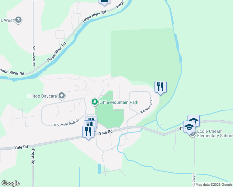map of restaurants, bars, coffee shops, grocery stores, and more near 10087 Imperial Street in Chilliwack