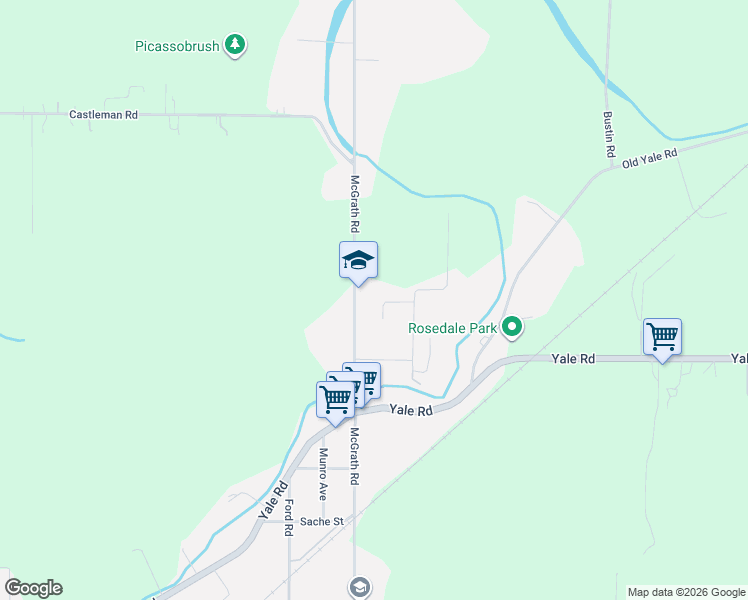 map of restaurants, bars, coffee shops, grocery stores, and more near 10129 Rosewood Place in Chilliwack