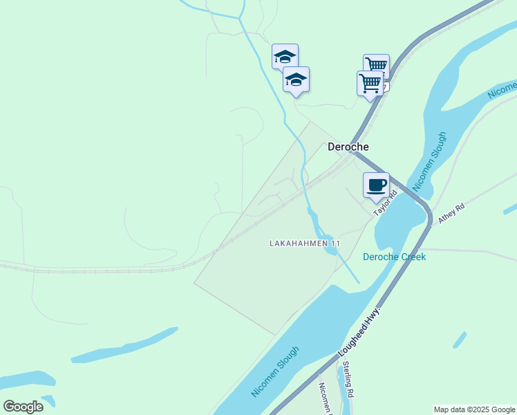 map of restaurants, bars, coffee shops, grocery stores, and more near 41495 North Nicomen Road in Deroche