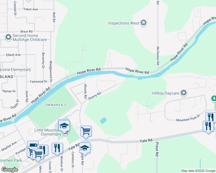map of restaurants, bars, coffee shops, grocery stores, and more near 10148 Beaver Crescent in Chilliwack