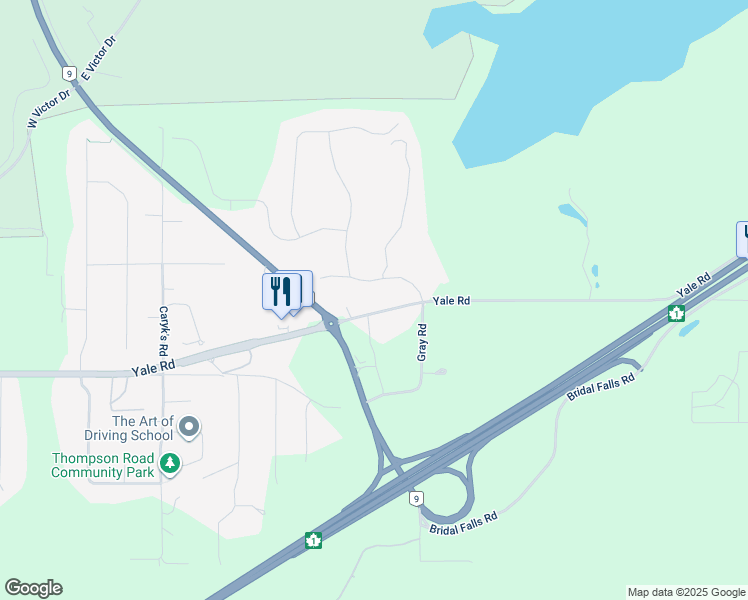map of restaurants, bars, coffee shops, grocery stores, and more near 52975 Yale Road in Fraser Valley
