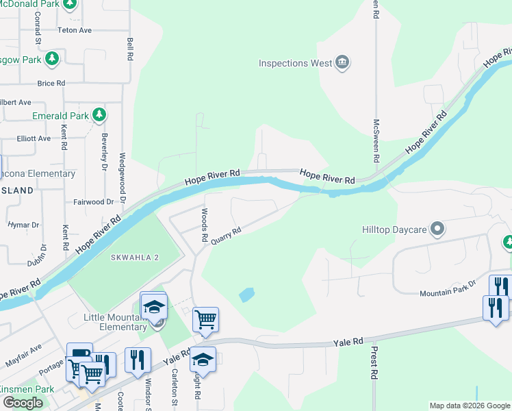 map of restaurants, bars, coffee shops, grocery stores, and more near 10148 Beaver Crescent in Chilliwack
