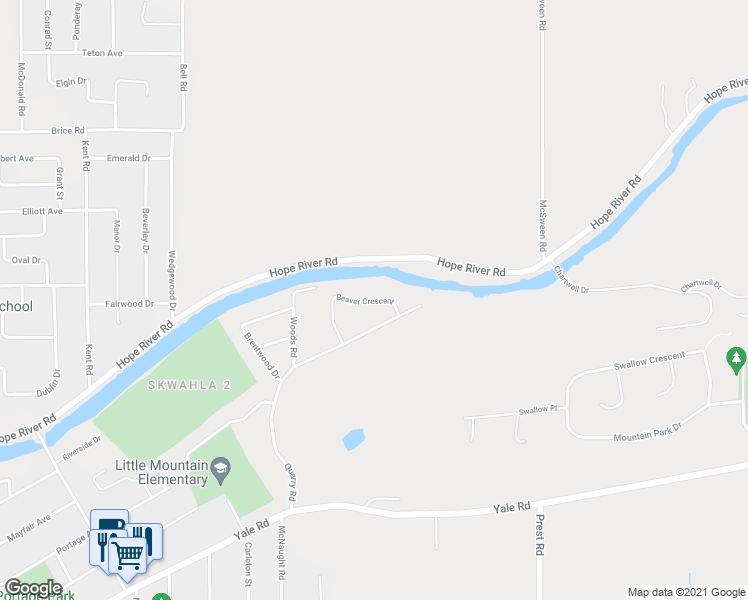 map of restaurants, bars, coffee shops, grocery stores, and more near 10149 Beaver Crescent in Chilliwack