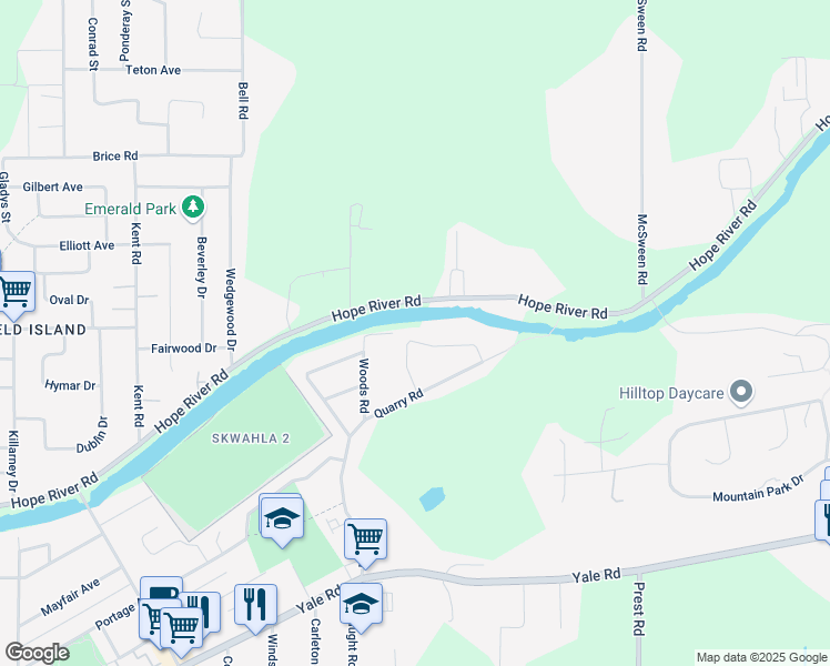 map of restaurants, bars, coffee shops, grocery stores, and more near 10125 Beaver Crescent in Chilliwack