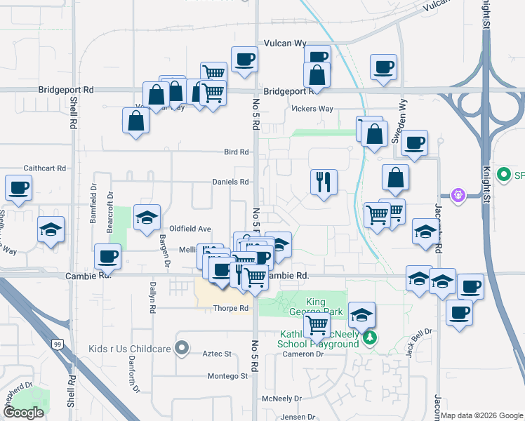 map of restaurants, bars, coffee shops, grocery stores, and more near 12020 Greenland Drive in Richmond