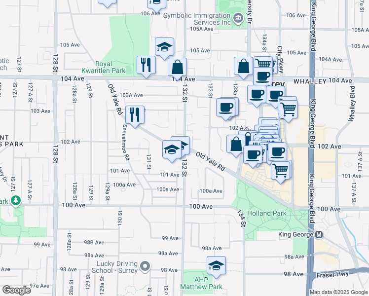 Old Yale Road Map 132 St & Old Yale Rd, Surrey Bc - Walk Score
