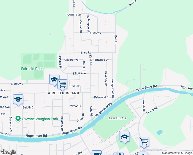 map of restaurants, bars, coffee shops, grocery stores, and more near 10273 Manor Drive in Chilliwack