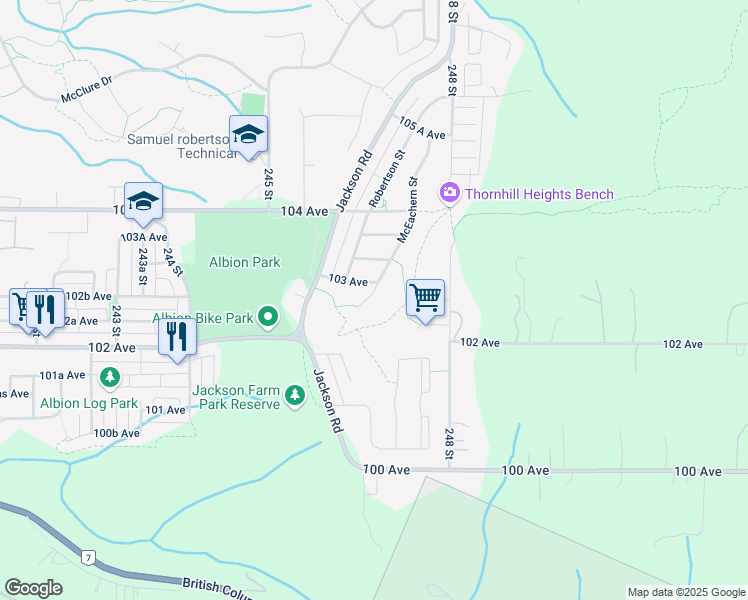 map of restaurants, bars, coffee shops, grocery stores, and more near in Maple Ridge