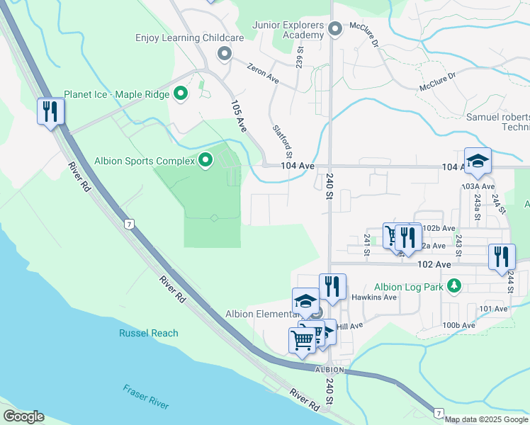 map of restaurants, bars, coffee shops, grocery stores, and more near 10293 Wynnyk Way in Maple Ridge