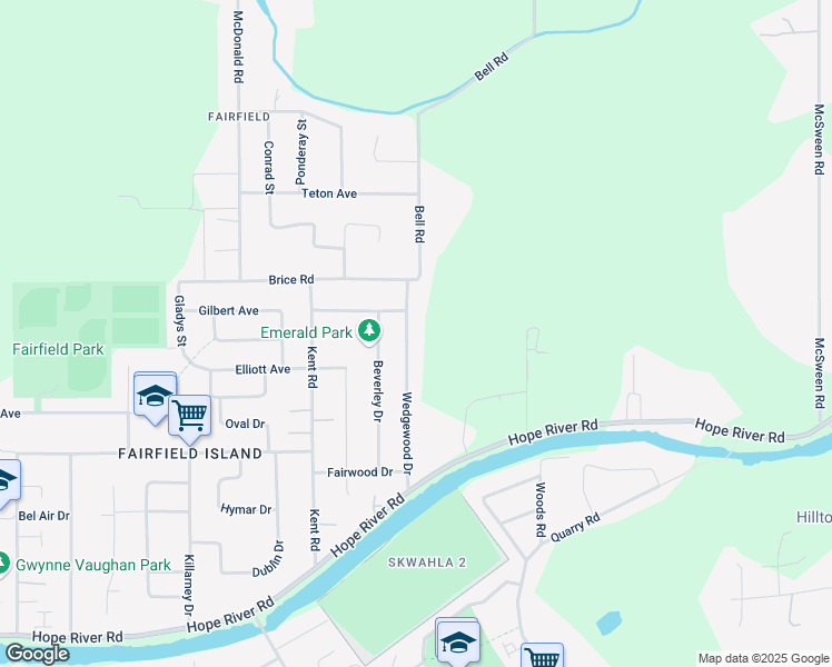 map of restaurants, bars, coffee shops, grocery stores, and more near 10320 Wedgewood Drive in Chilliwack