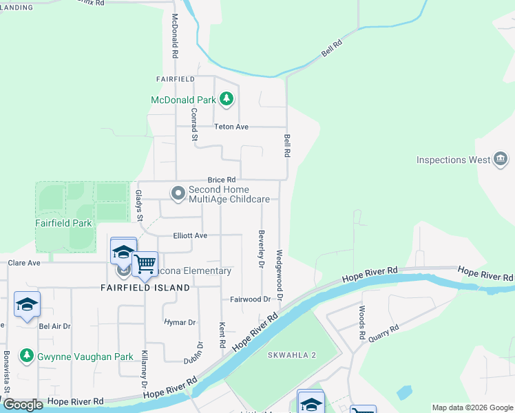 map of restaurants, bars, coffee shops, grocery stores, and more near 10345 Beverley Drive in Chilliwack