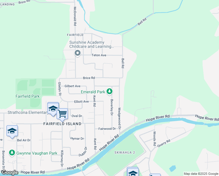 map of restaurants, bars, coffee shops, grocery stores, and more near 46645 Elliott Avenue in Chilliwack