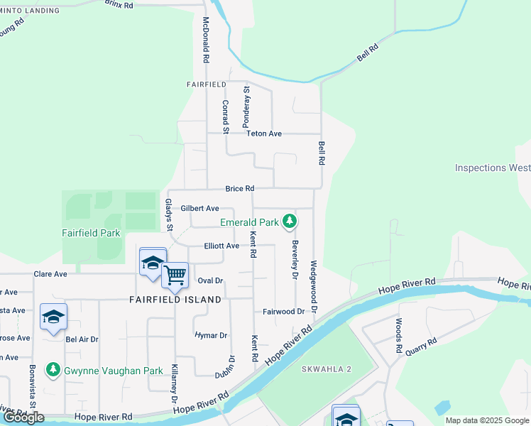 map of restaurants, bars, coffee shops, grocery stores, and more near 46630 Emerald Drive in Chilliwack
