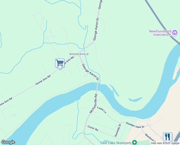 map of restaurants, bars, coffee shops, grocery stores, and more near 25 Nicholsville Road in Deer Lake