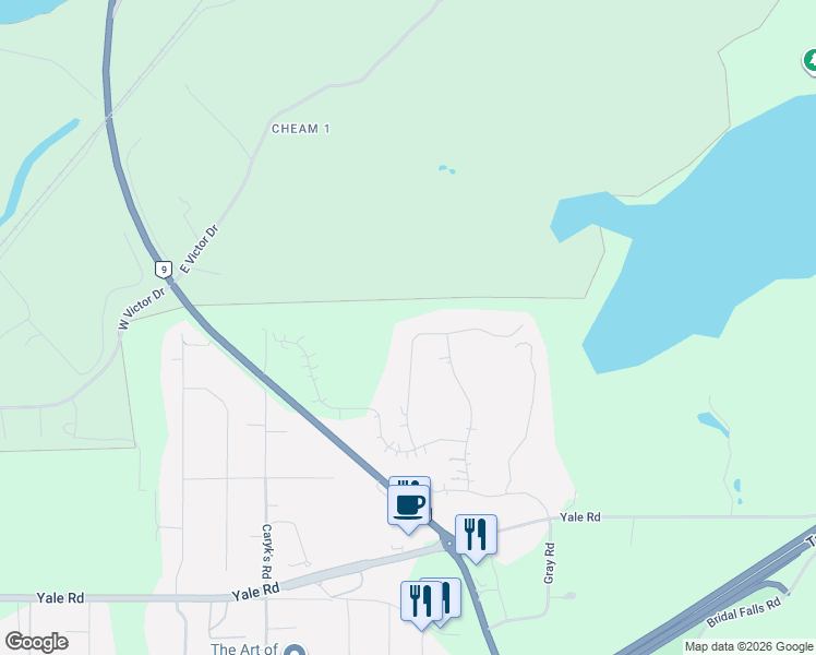 map of restaurants, bars, coffee shops, grocery stores, and more near 10427 Woodrose Place in Fraser Valley