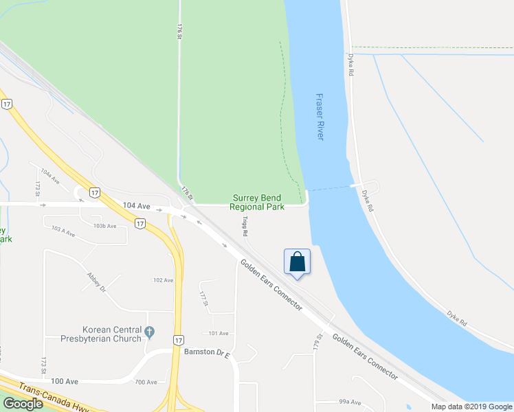 map of restaurants, bars, coffee shops, grocery stores, and more near 25525 104 Avenue in Surrey