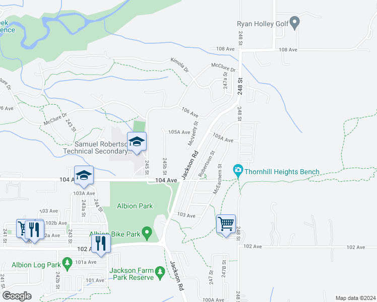map of restaurants, bars, coffee shops, grocery stores, and more near in Maple Ridge